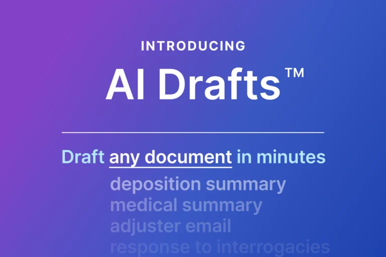Introducing AI Drafts™, Smart Workflows, Medical Bill Summary, and Case-Based Pricing